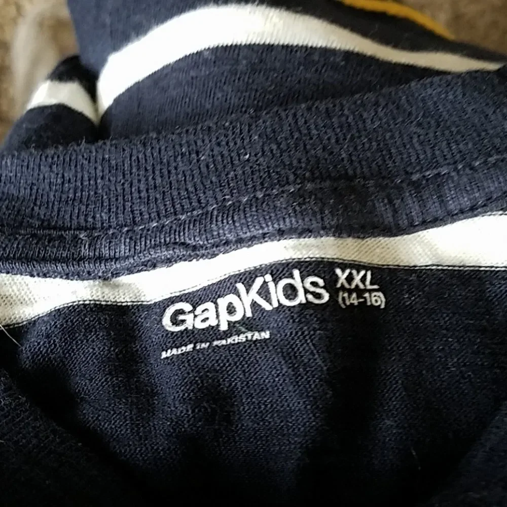 Gap Boys Dark Blue Stripe Long Sleeve Shirt Size XXL